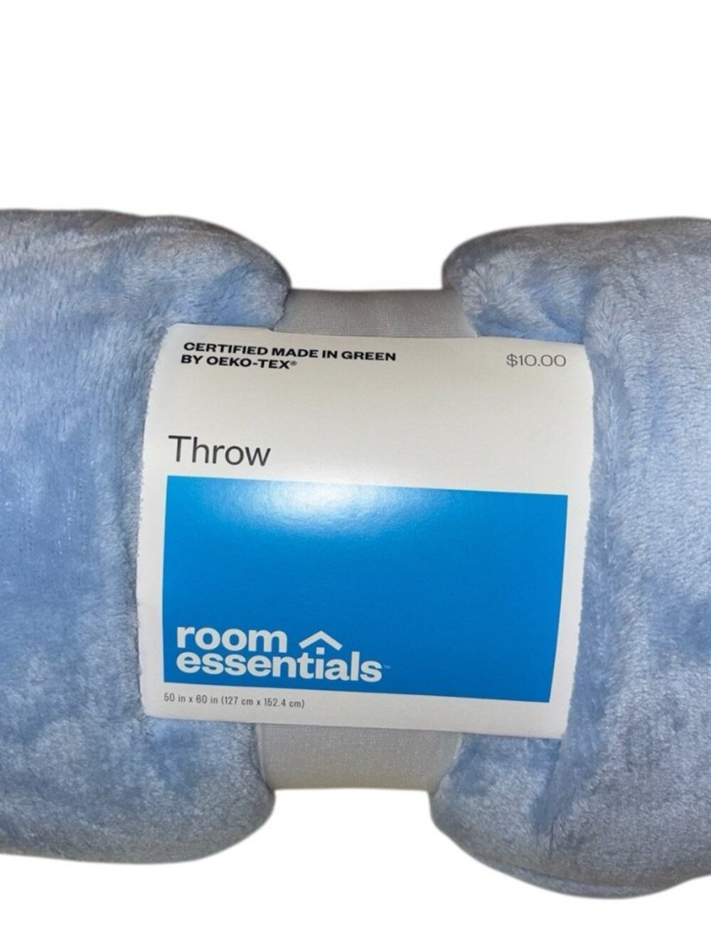Room Essentials Light Blue Throw Blanket 50x60 Plush Polyester NEW Cozy - Picture 2 of 4